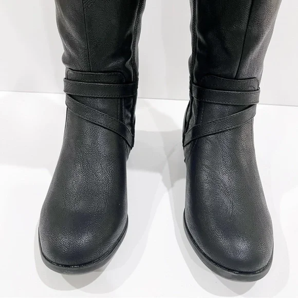 LifeStride Xtrovert Riding Boots Vegan Leather Wide Calf Black Size 8.5WIDE NEW - Picture 4 of 16
